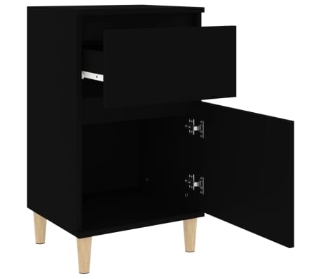 vidaxL Mesita de noche negra 40x35x70 cm