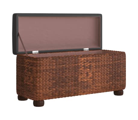 vidaXL Bancs de rangement lot de 2 et coussin marron 69 cm quenouille