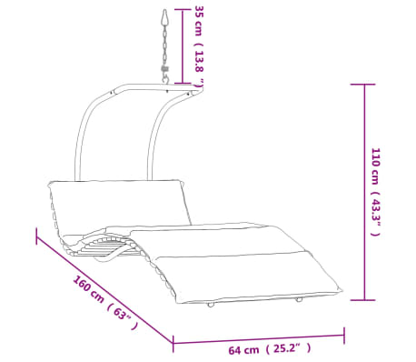 vidaXL Swing Chair Cream