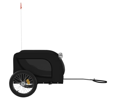 vidaXL Remolque de bicicleta mascotas hierro tela Oxford negro
