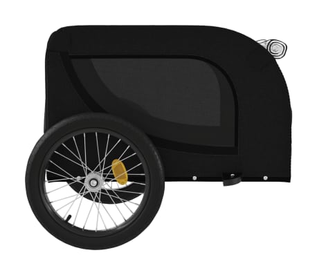 vidaXL Remolque de bicicleta mascotas hierro tela Oxford negro