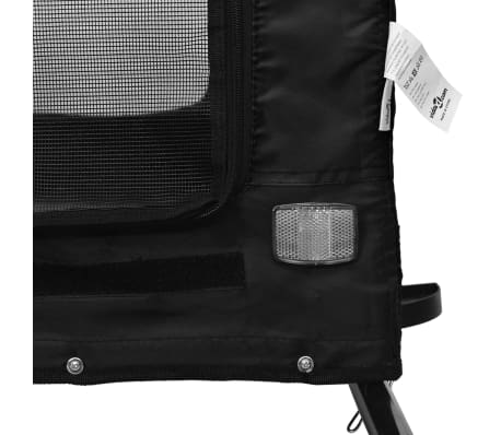 vidaXL Remolque de bicicleta mascotas hierro tela Oxford negro