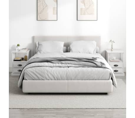 vidaXL Tables de chevet 2 pcs blanc brillant 43x36x60 cm