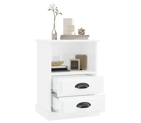 vidaXL Tables de chevet 2 pcs blanc brillant 43x36x60 cm