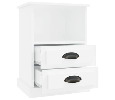 vidaXL Tables de chevet 2 pcs blanc brillant 43x36x60 cm