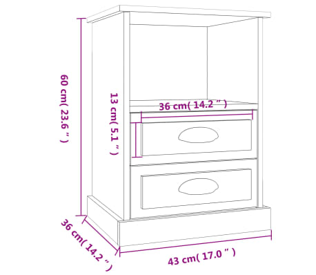 vidaXL Tables de chevet 2 pcs blanc brillant 43x36x60 cm