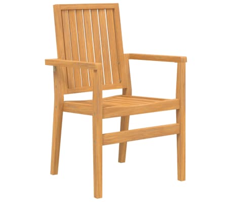 vidaXL Sillas de jardín apilables 2 uds madera de teca 56,5x57,5x91 cm