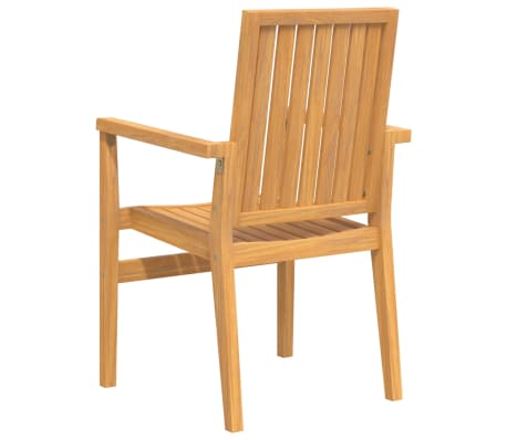 vidaXL Sillas de jardín apilables 2 uds madera de teca 56,5x57,5x91 cm