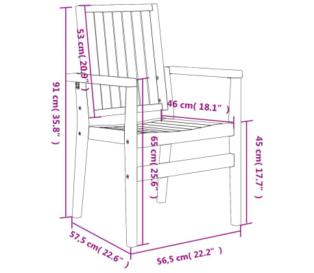 vidaXL Sillas de jardín apilables 2 uds madera de teca 56,5x57,5x91 cm