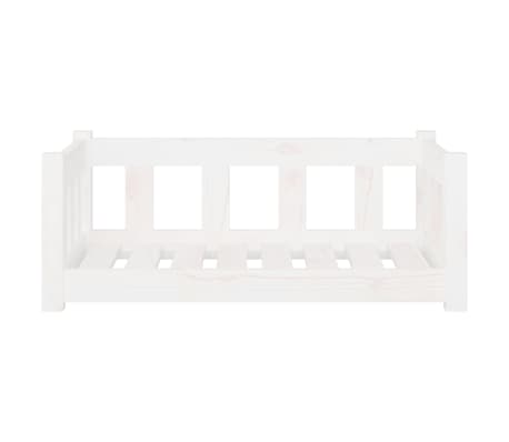 vidaXL Cama para perros madera maciza de pino blanca 75,5x55,5x28 cm