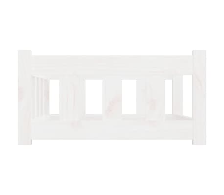 vidaXL Cama para perros madera maciza de pino blanca 75,5x55,5x28 cm