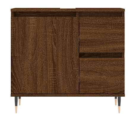 vidaXL Armario de baño madera contrachapada marrón roble 65x33x60 cm