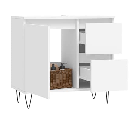 vidaXL Armario de baño madera contrachapada blanco 65x33x60 cm