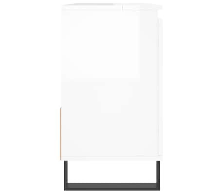 vidaXL Armario de baño madera contrachapada blanco brillo 65x33x60 cm