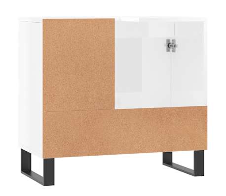 vidaXL Armario de baño madera contrachapada blanco brillo 65x33x60 cm