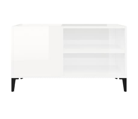 vidaXL Mueble discos madera contrachapada blanco brillo 84,5x38x48 cm