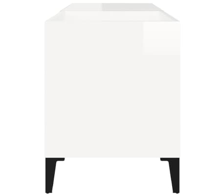 vidaXL Mueble discos madera contrachapada blanco brillo 84,5x38x48 cm
