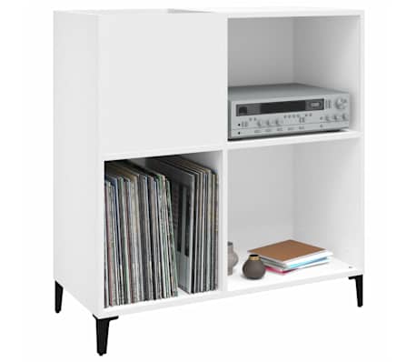 vidaXL Mueble para discos madera contrachapada blanco 84,5x38x89 cm