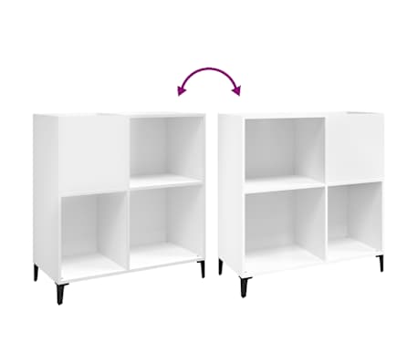 vidaXL Mueble para discos madera contrachapada blanco 84,5x38x89 cm
