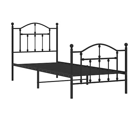 vidaXL Estructura cama sin colchón con estribo metal negro 80x200 cm