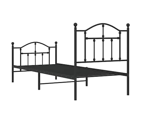 vidaXL Estructura cama sin colchón con estribo metal negro 80x200 cm