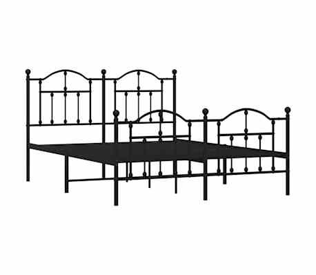 vidaXL Cadre de lit métal sans matelas avec pied de lit noir 140x190cm