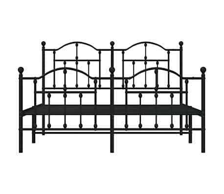 vidaXL Cadre de lit métal sans matelas avec pied de lit noir 140x190cm