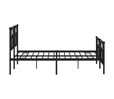 vidaXL Cadre de lit métal sans matelas avec pied de lit noir 140x190cm