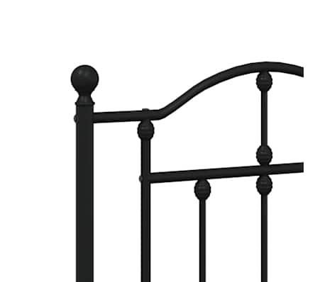 vidaXL Cadre de lit métal sans matelas avec pied de lit noir 140x190cm