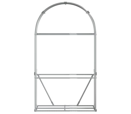 vidaXL Porte-bûches argenté 120x45x210 cm acier galvanisé