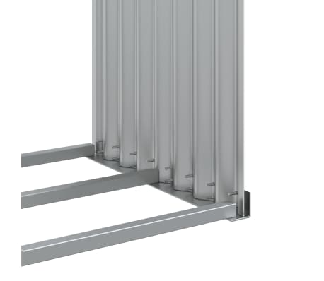 vidaXL Porte-bûches argenté 120x45x210 cm acier galvanisé