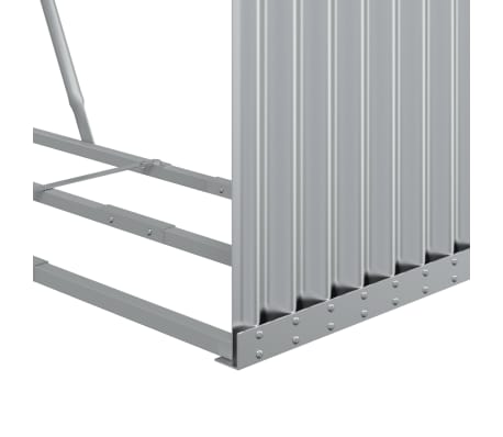 vidaXL Porte-bûches argenté 120x45x210 cm acier galvanisé