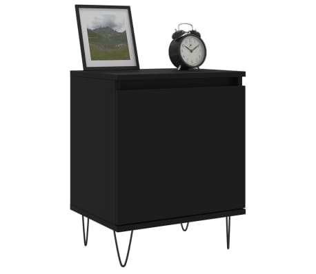 vidaXL Tables de chevet 2 unités Contreplaqué noir 40x30x50 cm