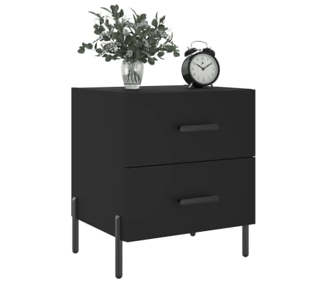 vidaXL Mesitas de noche 2 uds madera ingeniería negro 40x35x47,5 cm