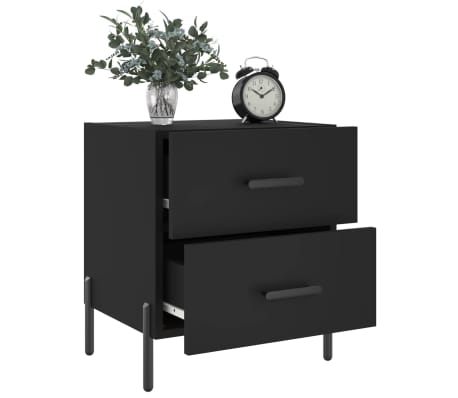 vidaXL Mesitas de noche 2 uds madera ingeniería negro 40x35x47,5 cm