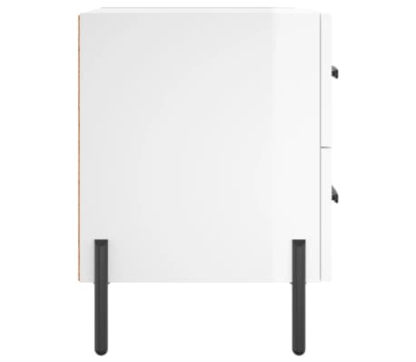 vidaXL Mesita noche 2 uds madera ingeniería blanco brillo 40x35x47,5cm