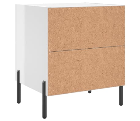 vidaXL Mesita noche 2 uds madera ingeniería blanco brillo 40x35x47,5cm