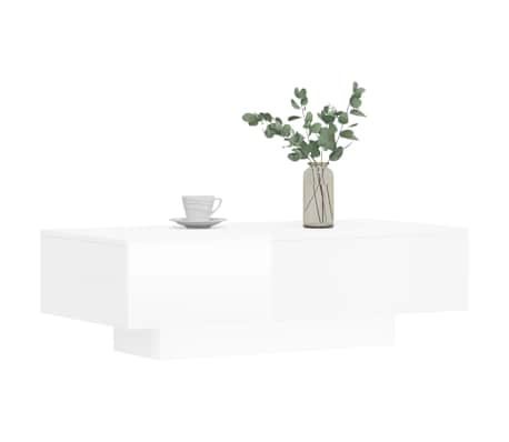vidaXL Mesa de centro madera de ingeniería blanco brillo 100x49,5x31cm