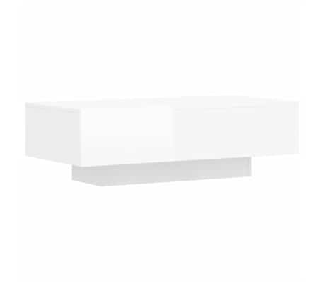 vidaXL Mesa de centro madera de ingeniería blanco brillo 100x49,5x31cm