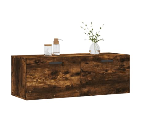 vidaXL Armoire murale Chêne fumé 100x36,5x35 cm Contreplaqué