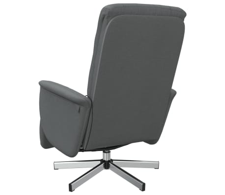vidaXL Sillón reclinable de masaje con reposapiés tela gris oscuro