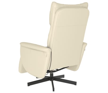 vidaXL Fauteuil inclinable de massage et repose-pieds crème similicuir