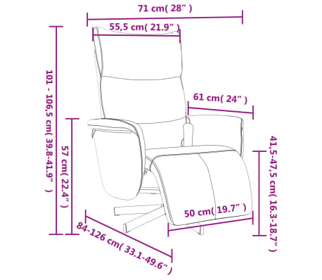 vidaXL Fauteuil inclinable de massage et repose-pieds crème similicuir