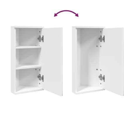 vidaXL Armoire de bain à miroir d'angle blanc 30x24x60 cm