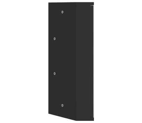 vidaXL Mueble de baño de esquina con espejo negro 30x24x60 cm