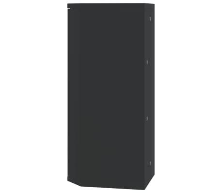 vidaXL Mueble de baño de esquina con espejo negro 30x24x60 cm
