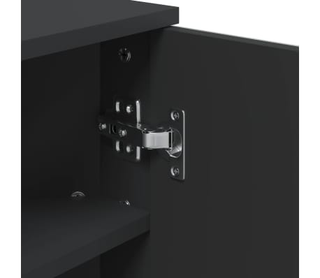 vidaXL Mueble de baño de esquina con espejo negro 30x24x60 cm