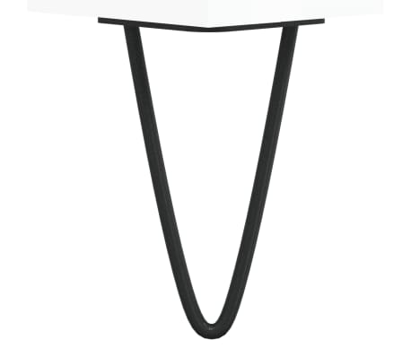 vidaXL Mesita de noche madera contrachapada blanco brillo 40x35x50 cm