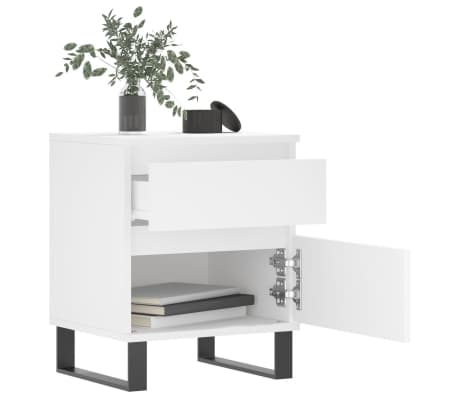 vidaXL Mesita de noche madera contrachapada blanco 40x35x50 cm