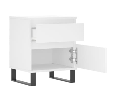 vidaXL Mesita de noche madera contrachapada blanco 40x35x50 cm